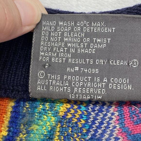 COOGI Australia Sweater M Vintage‎ half zip Colorful Rainbow wool cosby 3d knit - Picture 5 of 10